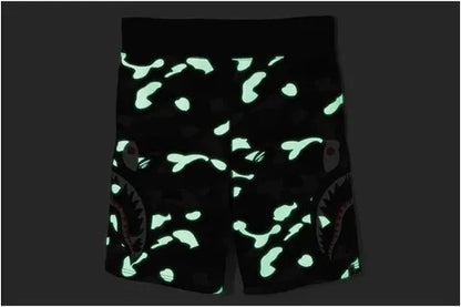 Bape City Camo Side Shark Sweat Shorts Blanco