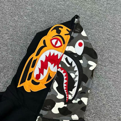 Campera Bape City Camo Tiger Shark Negra