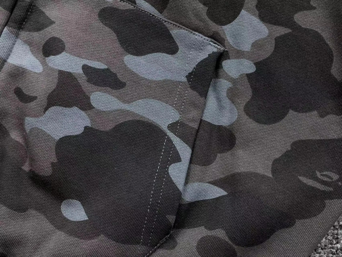 Campera Bape Color Camo Shark Full Zip Negra