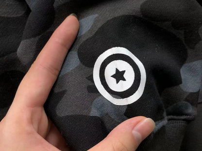 Campera Bape Color Camo Shark Full Zip Negra