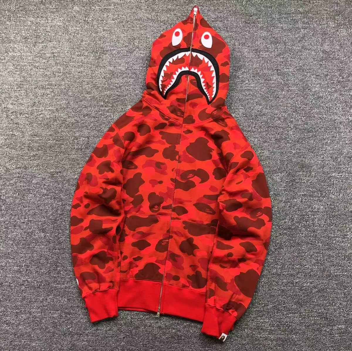 Campera Bape Color Camo Shark Full Zip Roja
