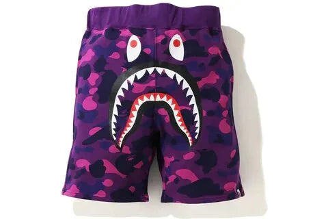 Bape Color Camo Shark Sweat Shorts Azul