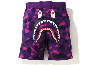 Bape Color Camo Shark Sweat Shorts Azul