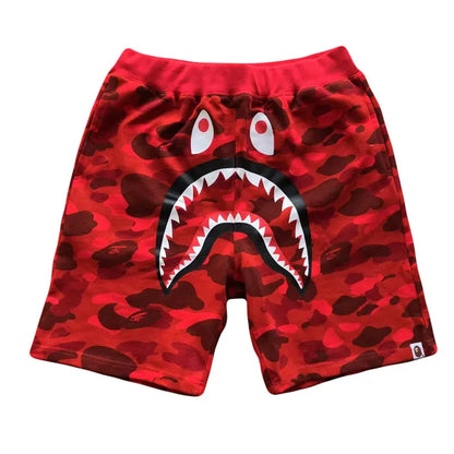 Bape Color Camo Shark Sweat Shorts Azul