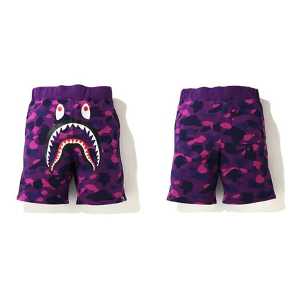 Bape Color Camo Shark Sweat Shorts Azul