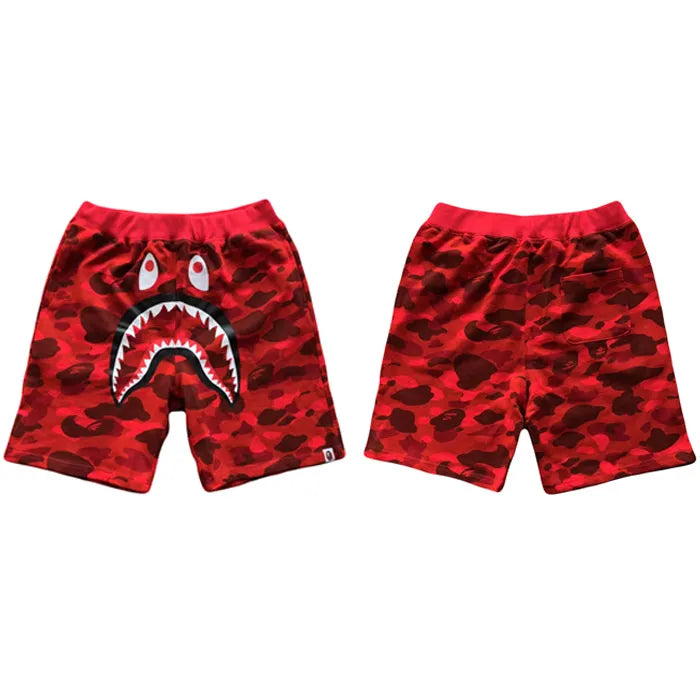 Bape Color Camo Shark Sweat Shorts Azul