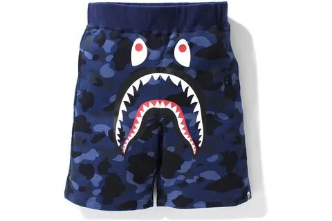 Bape Color Camo Shark Sweat Shorts Azul
