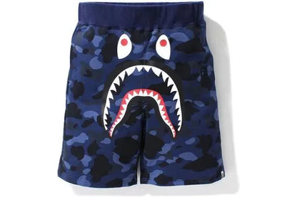 Bape Color Camo Shark Sweat Shorts Azul
