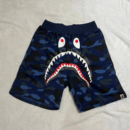 Bape Color Camo Shark Sweat Shorts Azul