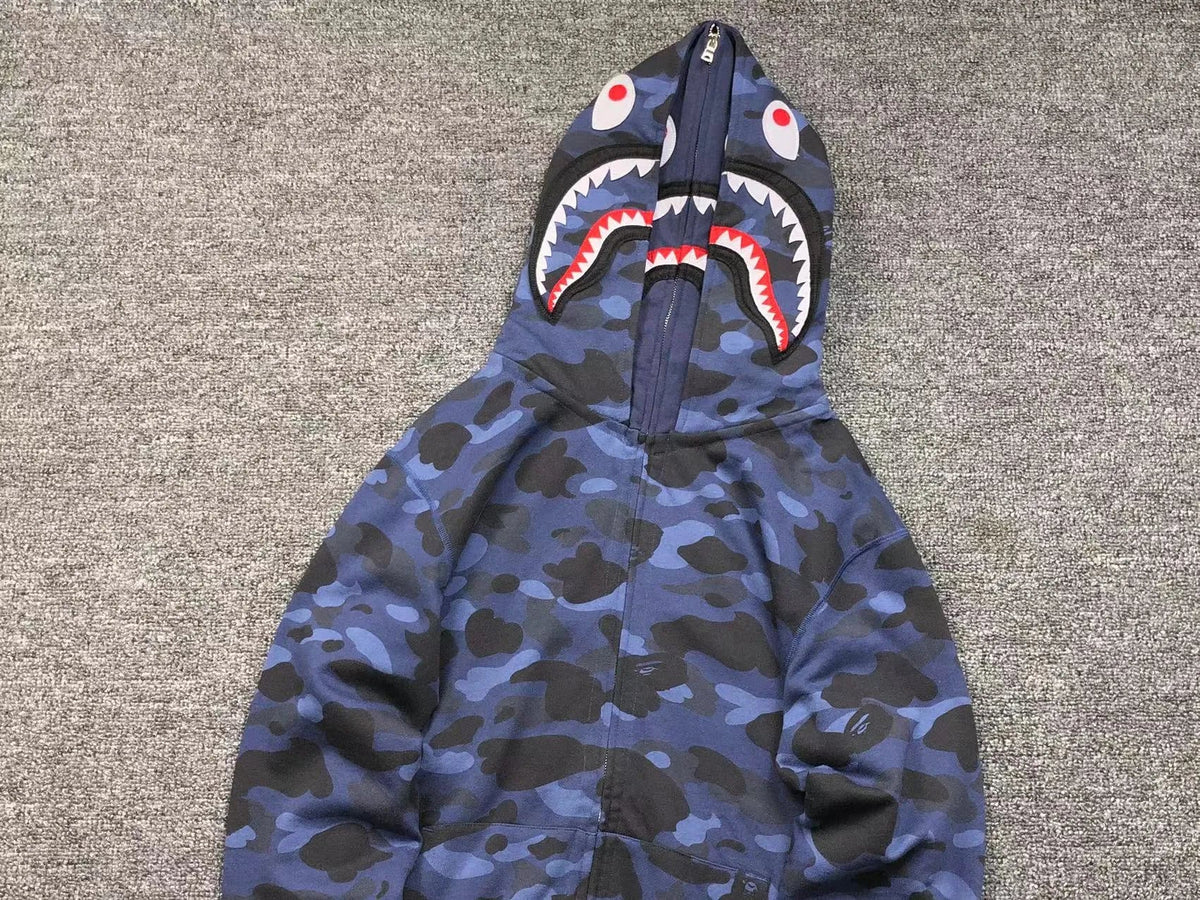 Campera Bape Color Camo Shark Double Azul