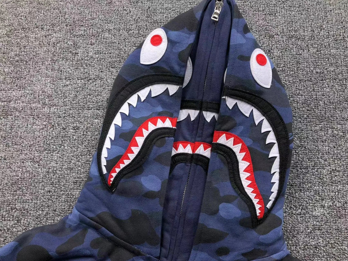 Campera Bape Color Camo Shark Double Azul