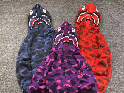 Campera Bape Color Camo Shark Double Azul