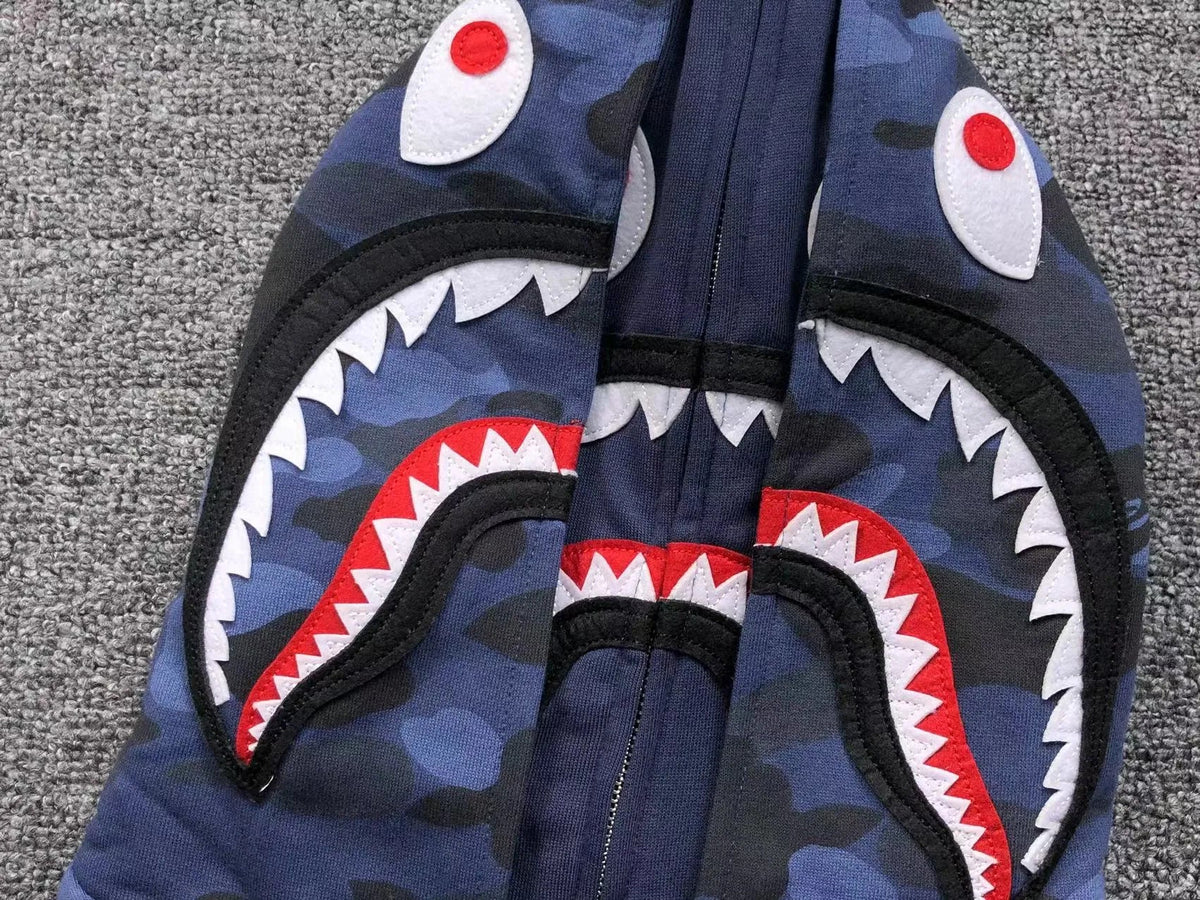 Campera Bape Color Camo Shark Double Azul