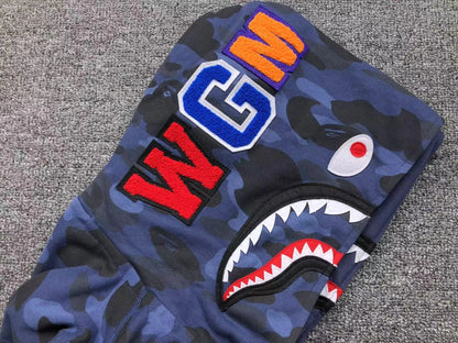 Campera Bape Color Camo Shark Double Azul