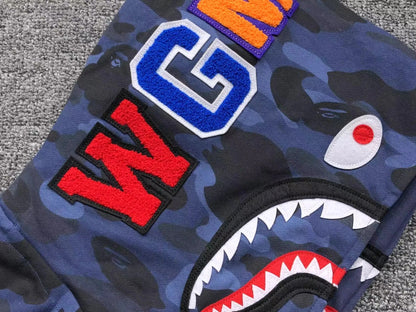 Campera Bape Color Camo Shark Double Azul