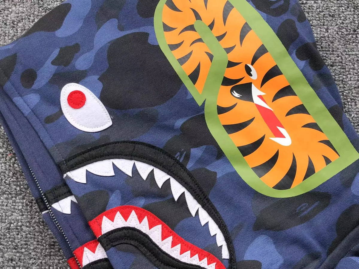 Campera Bape Color Camo Shark Double Azul