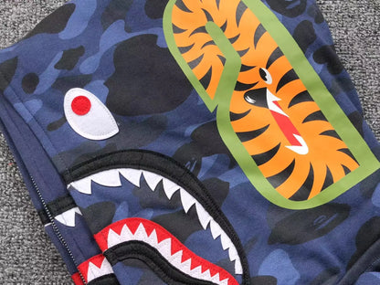 Campera Bape Color Camo Shark Double Azul