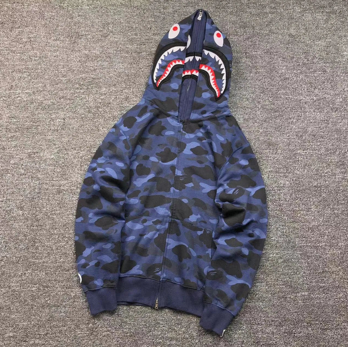 Campera Bape Color Camo Shark Double Azul
