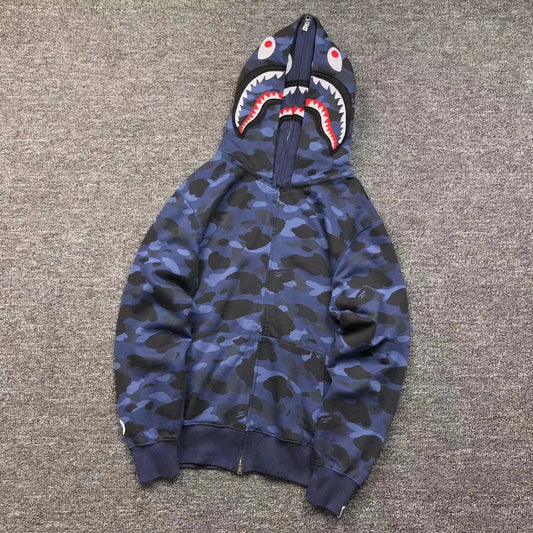 Campera Bape Color Camo Shark Double Azul