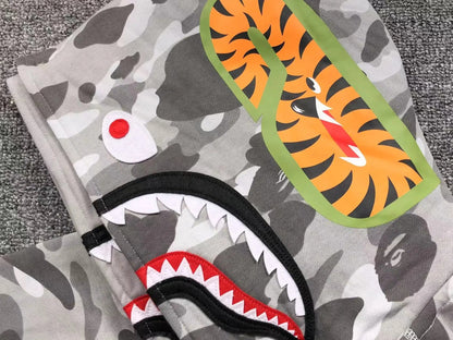 Campera Bape Color Camo Shark Wide Full Zip Double Gris