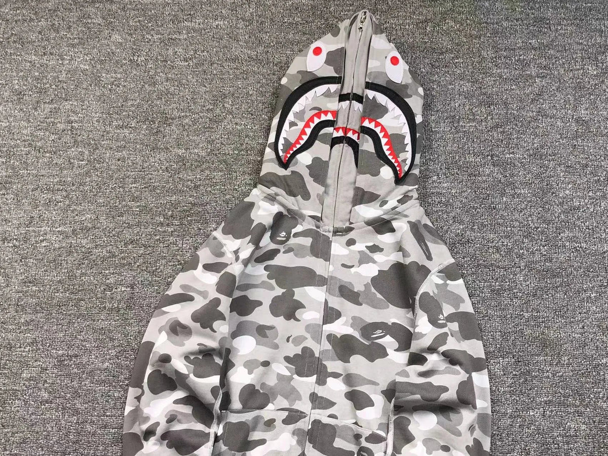 Campera Bape Color Camo Shark Wide Full Zip Double Gris