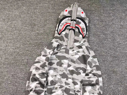 Campera Bape Color Camo Shark Wide Full Zip Double Gris