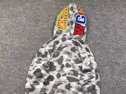 Campera Bape Color Camo Shark Wide Full Zip Double Gris
