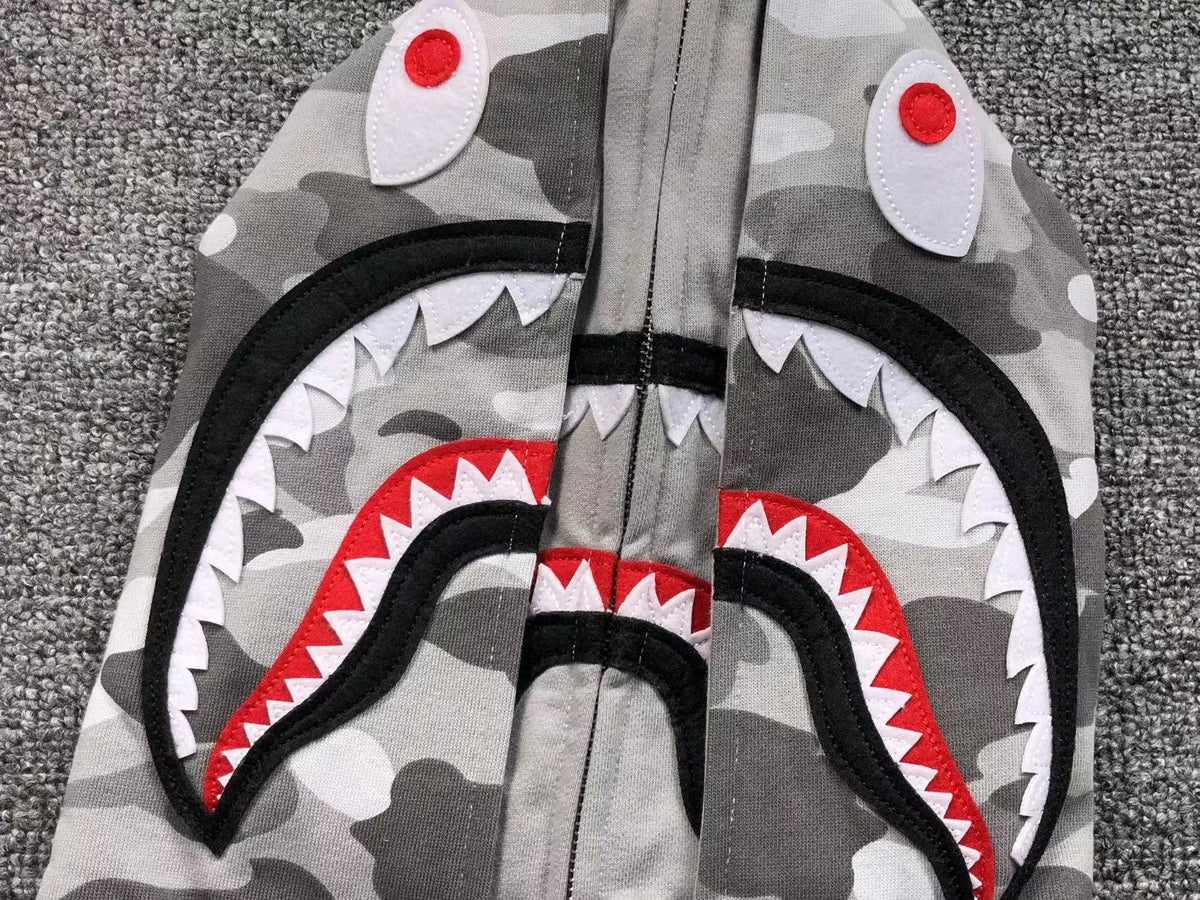 Campera Bape Color Camo Shark Wide Full Zip Double Gris