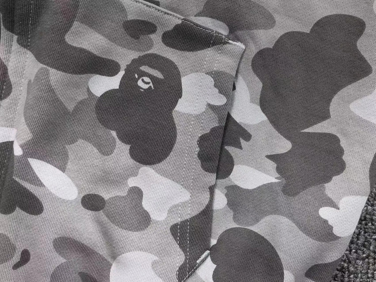 Campera Bape Color Camo Shark Wide Full Zip Double Gris