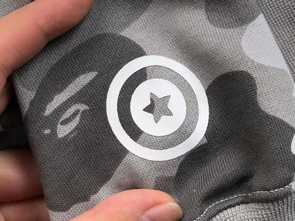 Campera Bape Color Camo Shark Wide Full Zip Double Gris