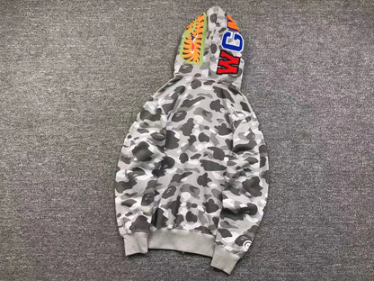 Campera Bape Color Camo Shark Wide Full Zip Double Gris