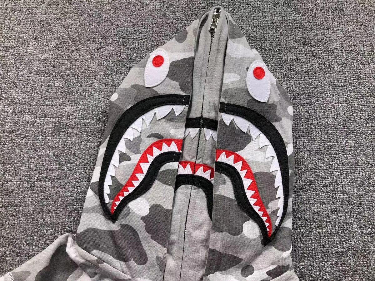 Campera Bape Color Camo Shark Wide Full Zip Double Gris