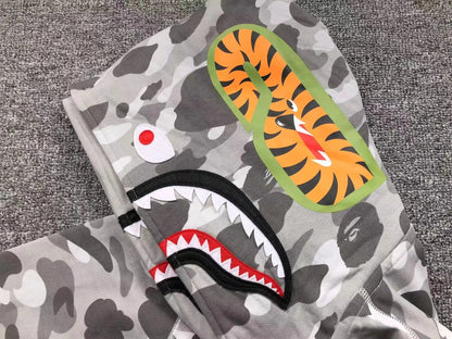 Campera Bape Color Camo Shark Wide Full Zip Double Gris