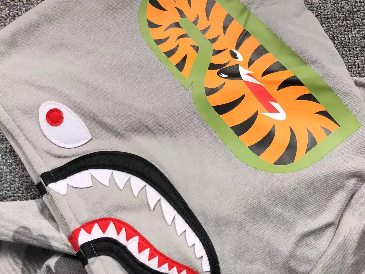 Campera Bape Color Camo Shark Wide Full Zip Double Gris