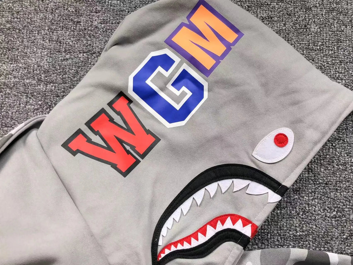 Campera Bape Color Camo Shark Wide Full Zip Double Gris