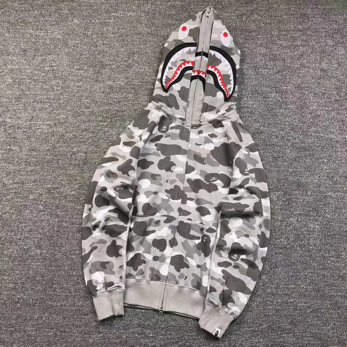 Campera Bape Color Camo Shark Wide Full Zip Double Gris