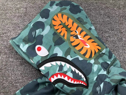 Campera Bape Color Camo Shark Wide Full Zip Double Verde