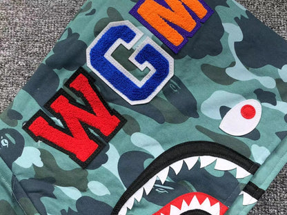 Campera Bape Color Camo Shark Wide Full Zip Double Verde