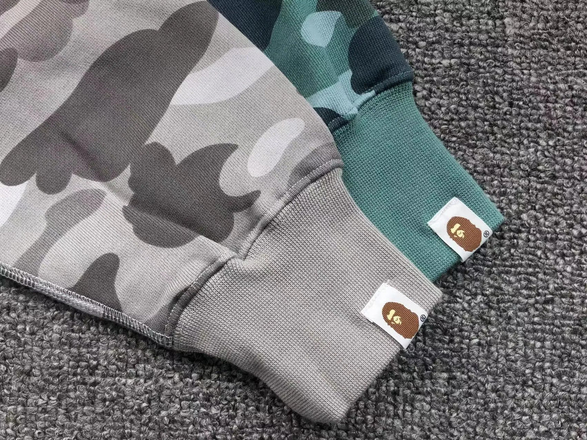 Campera Bape Color Camo Shark Wide Full Zip Double Verde