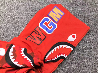 Campera Bape Color Camo Shark Double Roja