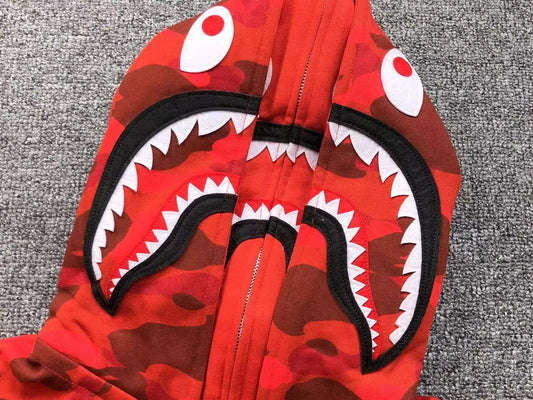 Campera Bape Color Camo Shark Double Roja