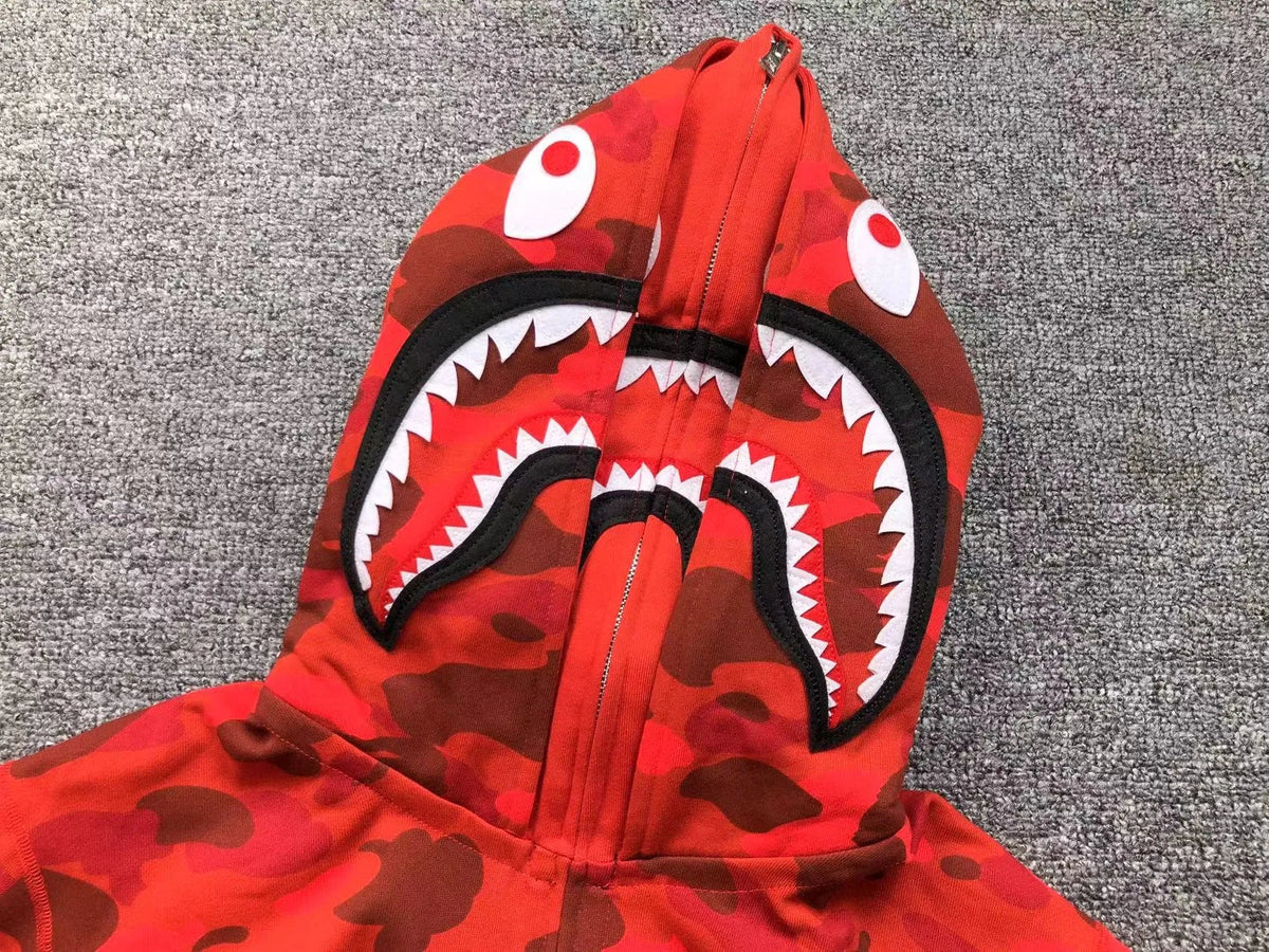 Campera Bape Color Camo Shark Double Roja
