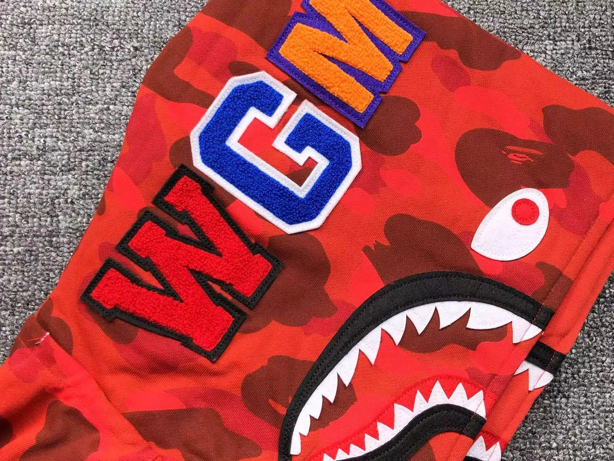 Campera Bape Color Camo Shark Double Roja