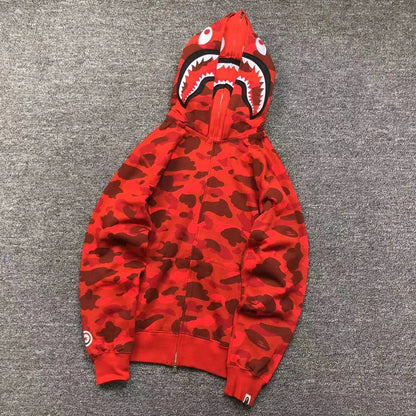 Campera Bape Color Camo Shark Double Roja