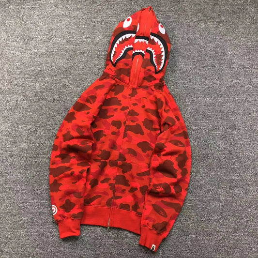 Campera Bape Color Camo Shark Double Roja