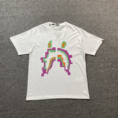 Remera Bape Digital Shark Blanca
