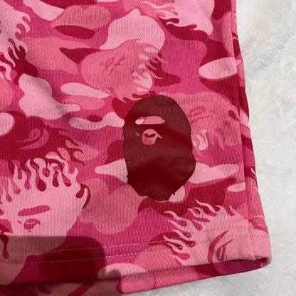 Shorts Bape Fire Camo Sweat Rosa