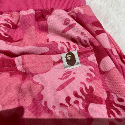 Shorts Bape Fire Camo Sweat Rosa