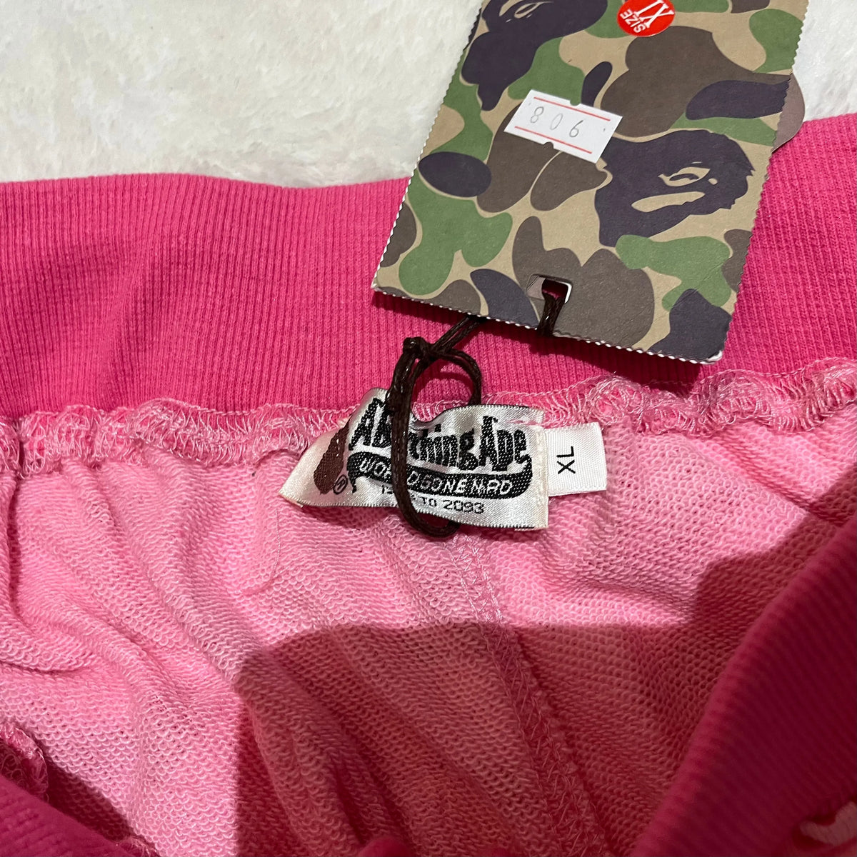 Shorts Bape Fire Camo Sweat Rosa