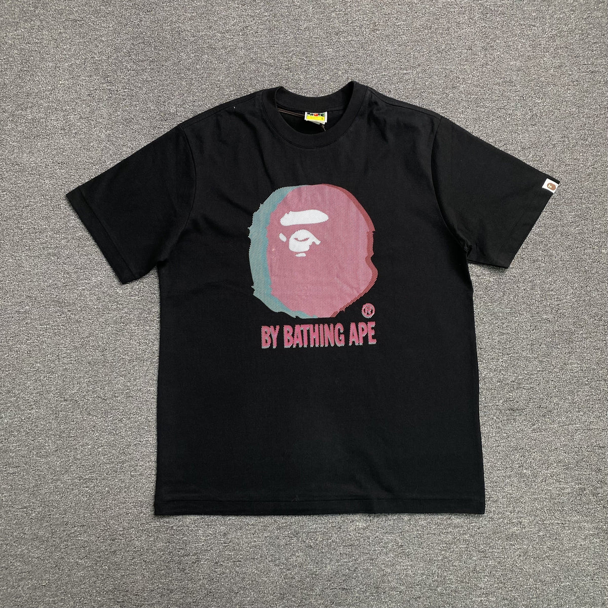 Remera Bape Glitch Art Negra